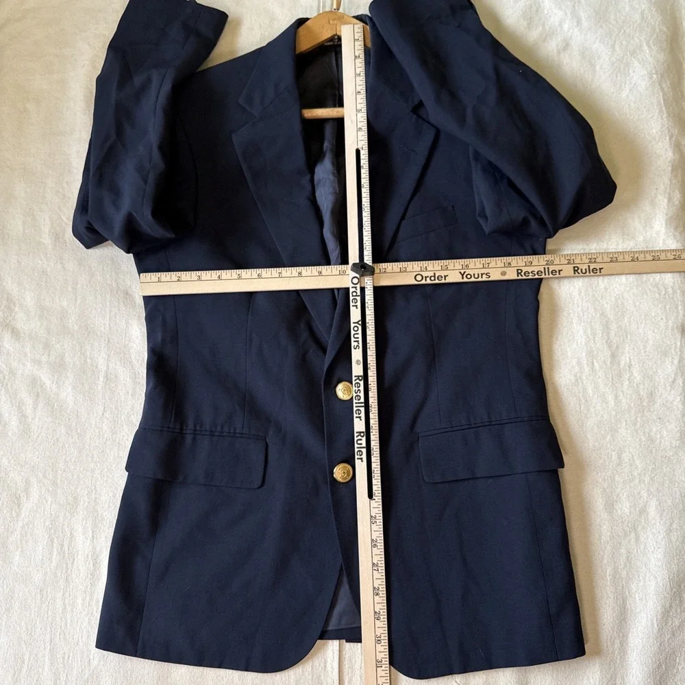 Polo University Club by Ralph Lauren Navy Blazer USA Gold Button Wool Sport Coat